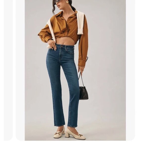 AG Jeans Saige High - Rise Straight Size 26 Dark Wash Full Motion Denim Contour - Picture 13 of 16